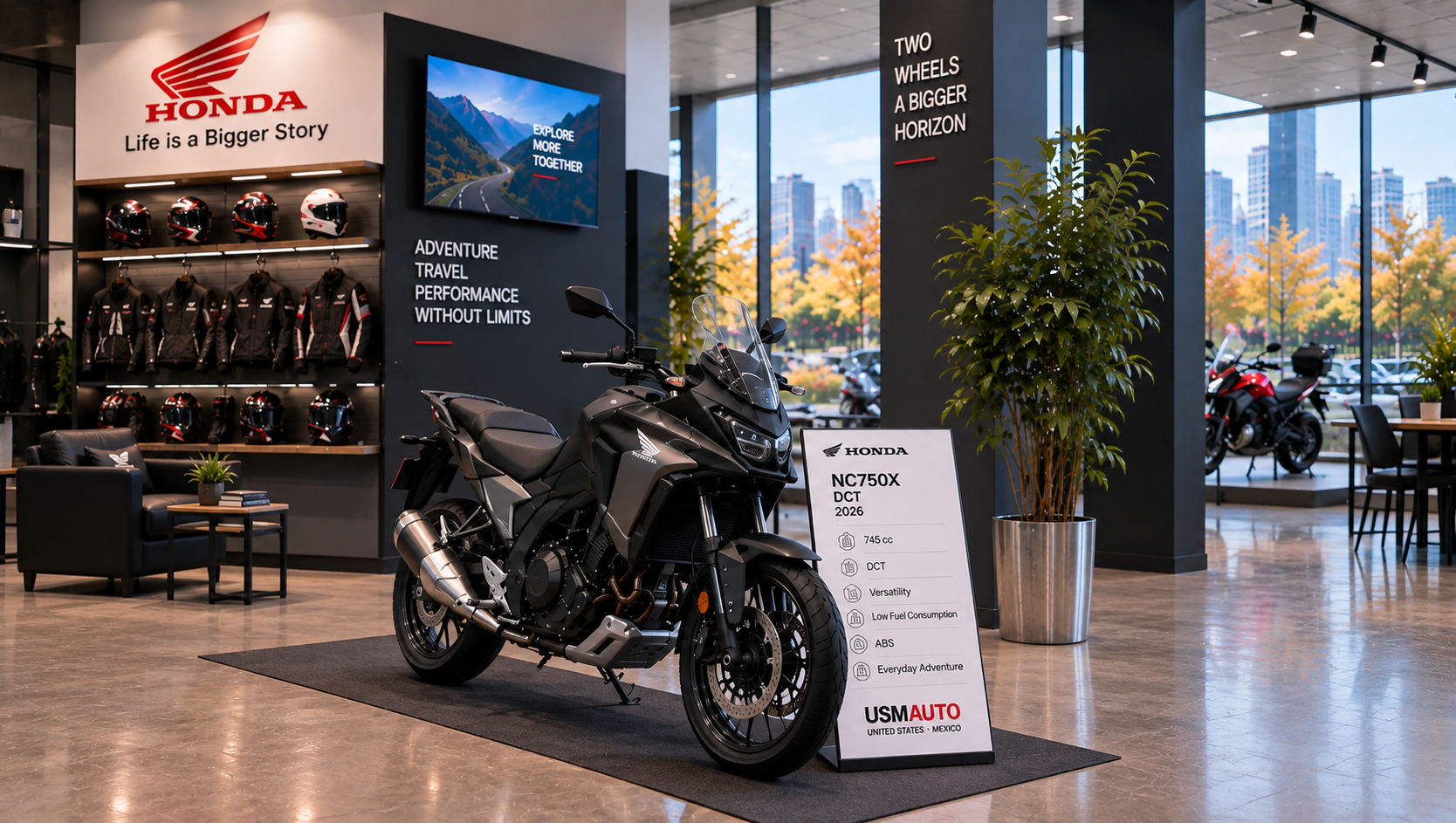 Honda NC750X DCT 2026, vista exterior lateral