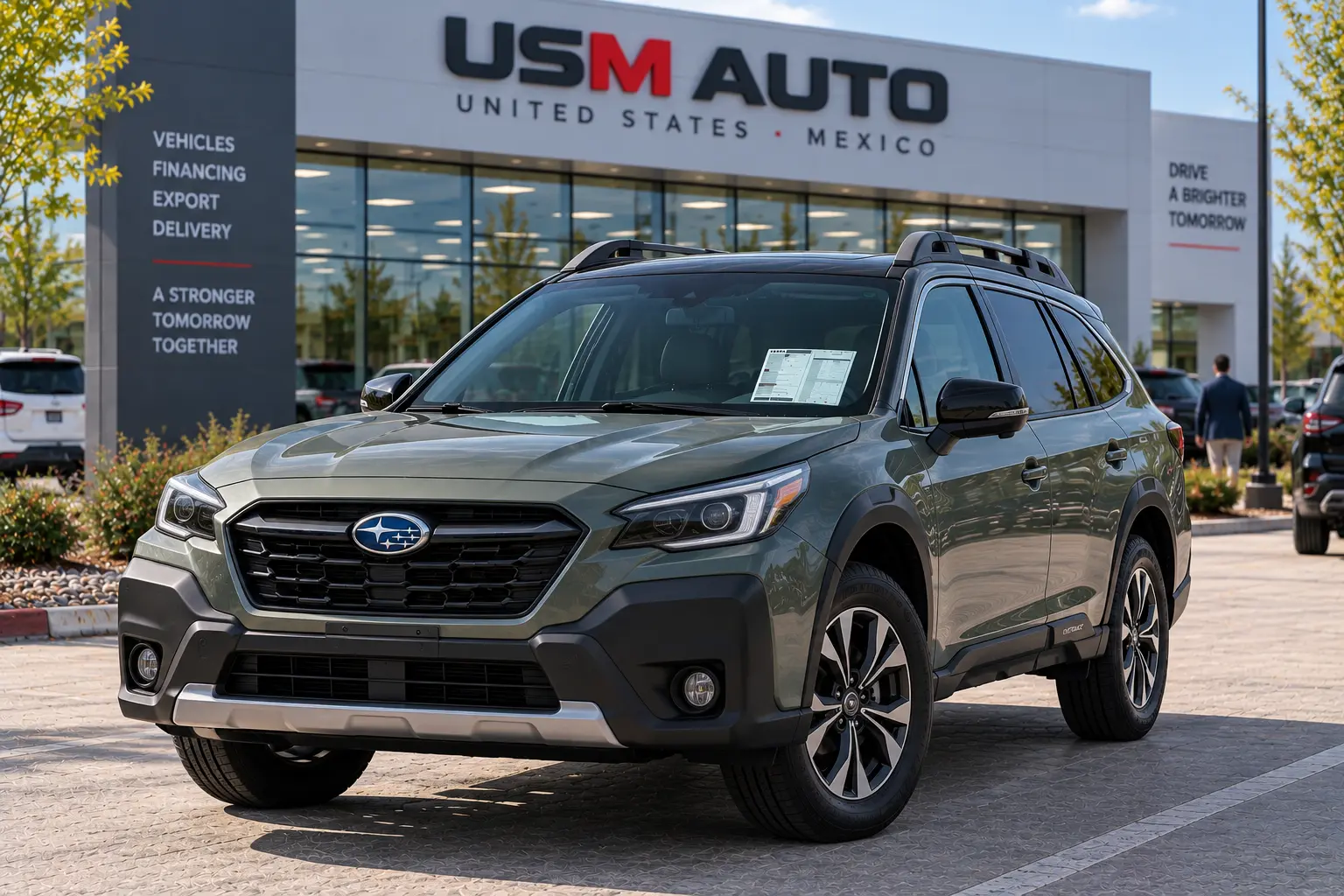 Subaru Outback Touring XT 2026, vista exterior de tres cuartos frontal