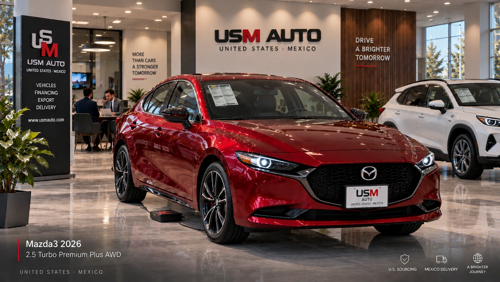 Mazda3 Sedán 2.5 Turbo Premium Plus AWD 2026, vista exterior lateral