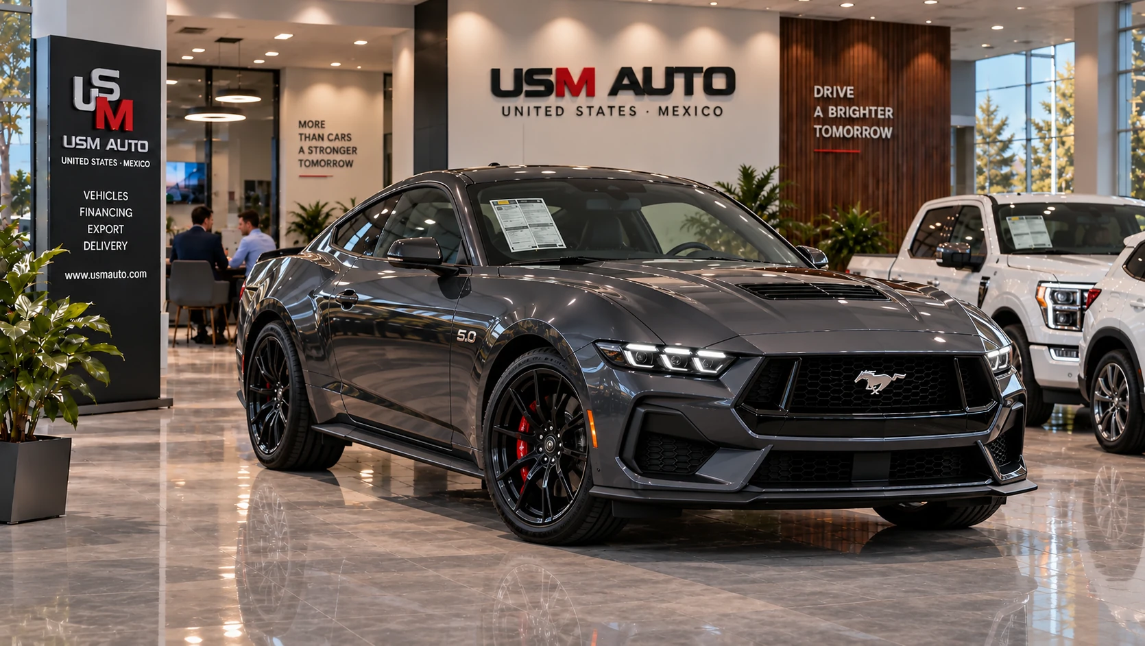 Ford Mustang GT Premium Fastback 2026, vista exterior de tres cuartos frontal