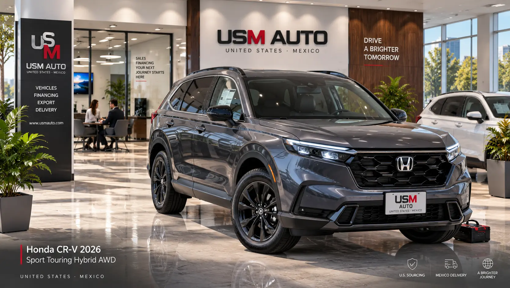 Honda CR-V Sport Touring Hybrid AWD 2026, vista exterior lateral