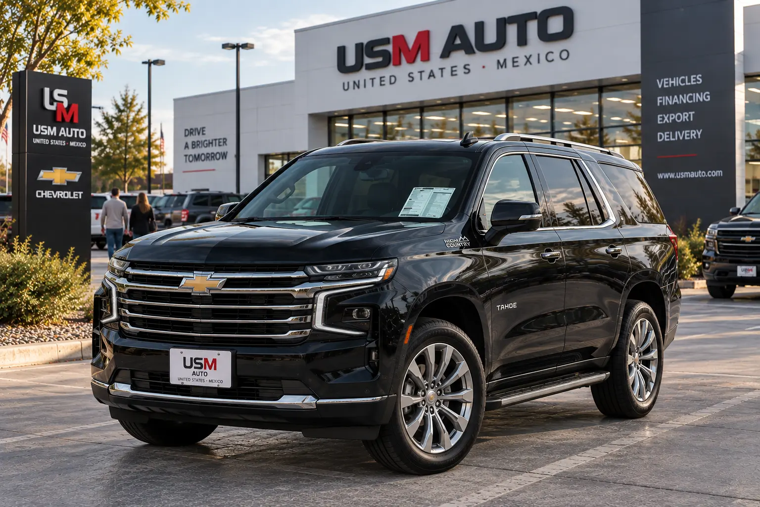 Chevrolet Tahoe High Country 2026, vista exterior de tres cuartos frontal
