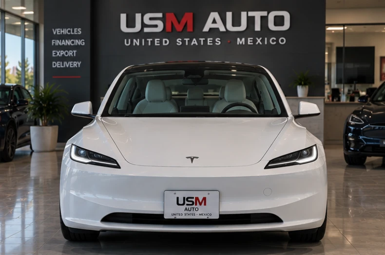 Exterior frontal de Tesla Model 3 2026